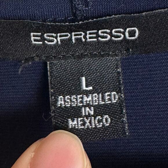 Espresso Navy Blue Side Cinched Short Sleeve Scoop Neck T-Shirt Size Large - Picture 7 of 7